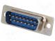 D-Sub  PIN  15  socket  male  straight  THT  gold-plated