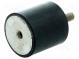 Vibration damper  M8  Ø  40mm  rubber  L  40mm  Thread len  23mm