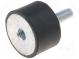 Vibration damper  M6  Ø  25mm  rubber  L  15mm  Thread len  18mm