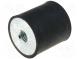 Vibration damper  M8  Ø  40mm  rubber  L  40mm  H  8mm  1635N  164N/mm