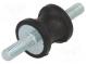 Vibration damper  M6  Ø  20mm  rubber  L  20mm  Thread len  18mm