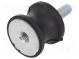 Vibration damper  M6  Ø  25mm  rubber  L  20mm  Thread len  18mm