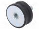 Vibration damper  M8  Ø  35mm  rubber  L  15mm  Thread len  23mm