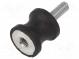 Vibration damper  M6  Ø  20mm  rubber  L  19mm  Thread len  18mm
