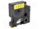 Tape  12mm  7m  yellow  Character colour  black