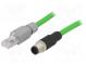 Adapter  RJ45 plug,M12 male  D code-Ethernet  PIN  4  straight  2m