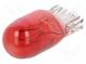 Filament lamp  automotive  W2,1x9,5d  red  12V  5W  VISIONPRO  W5W