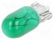 Filament lamp  automotive  W2,1x9,5d  green  12V  5W  VISIONPRO