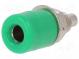 Socket  4mm banana  20A  Cutout  Ø7.5mm  green  nickel plated  5mΩ