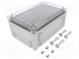 Enclosure  wall mounting  X 190mm  Y 280mm  Z 130mm  EK  grey  IK08
