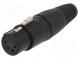 Plug  XLR  female  PIN  4  straight  for cable  soldering  black