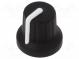 Knob  with pointer  rubber,plastic  Shaft d  6mm  Ø16x15.1mm