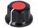 Knob  with flange  bakelite  Shaft d  6.35mm  Ø16.5x11mm  red