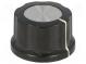 Knob  with flange  bakelite  Shaft d  6.35mm  Ø24x16mm  silver