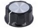 Knob  with flange  bakelite  Shaft d  6.35mm  Ø29.6x16mm  silver