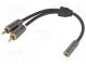 Aux adapter  RCA  gold-plated  Jack 3.5mm 3pin plug,RCA plug x2