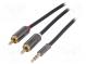 Aux adapter  RCA  gold-plated  Jack 3.5mm 3pin plug,RCA plug x2