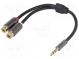 Aux adapter  RCA  gold-plated  black  stereo  0.2m
