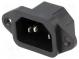 Connector  AC supply  socket  male  10A  250VAC  IEC 60320  C14 (E)