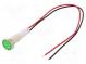 Indicator  LED  flat  110VDC  110VAC  Cutout  Ø10mm  200mm leads