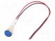 Indicator  LED  flat  12VDC  12VAC  Cutout  Ø10mm  200mm leads