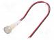 Indicator  LED  flat  12VDC  12VAC  Cutout  Ø10mm  200mm leads