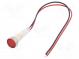 Indicator  LED  flat  230VDC  230VAC  Cutout  Ø10mm  200mm leads