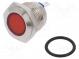 Indicator  LED  flat  12VDC  12VAC  Cutout  Ø16mm  brass