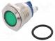 Indicator  LED  flat  24VDC  24VAC  Cutout  Ø16mm  screw  brass