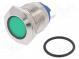 Indicator  LED  flat  24VDC  24VAC  Cutout  Ø19mm  brass