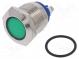 Indicator  LED  flat  24VDC  24VAC  Cutout  Ø19mm  screw  brass
