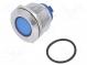 Indicator  LED  flat  24VDC  24VAC  Cutout  Ø22mm  brass