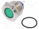 Indicator  LED  flat  24VDC  24VAC  Cutout  Ø22mm  brass