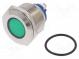 Indicator  LED  flat  24VDC  24VAC  Cutout  Ø22mm  screw  brass