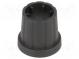 Knob  with flange  plastic  Shaft d  4mm  Ø16.5x19.2mm  black