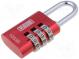Padlock  Application  cabinets, bags, cases  A 32mm  B 27mm  C 5mm