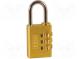 Padlock  brass  Application  toolboxes, cabinets, bags, cases