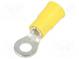 Ring terminal  M4,5  Ø  4.98mm  crimped  for cable  insulated