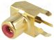 Socket  RCA  female  angled 90°  THT  gold-plated  Contacts  brass