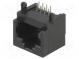 Socket  RJ45  PIN  8  Pin layout  8p8c  THT  on PCBs  angled 90°