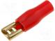 Terminal  flat  4.8mm  gold-plated  insulated  red  female