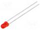 LED  3mm  bipolar  red  2÷4mcd  60°  Front  convex