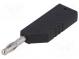 Plug  4mm banana  24A  black  non-insulated