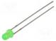 LED  3mm  green  4÷11mcd  34°  Front  convex