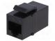 Socket  coupler  PIN  8  Cat  6a  unshielded,Keystone  Colour  black