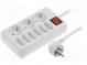 Plug socket strip  protective  Sockets  9  230VAC  16A  1.5m  IP20