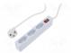 Plug socket strip  protective  Sockets  3  250VAC  7.5A  1.5m  IP20