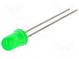 LED  5mm  green  85÷180mcd  40°  20mA  2.1÷2.4V  Front  convex