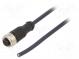 Connection lead  M12  PIN  4  straight  3m  plug  250VAC  4A  IP69K