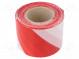 Tape  warning  white-red  L  200m  W  70mm  Thk  0.03mm